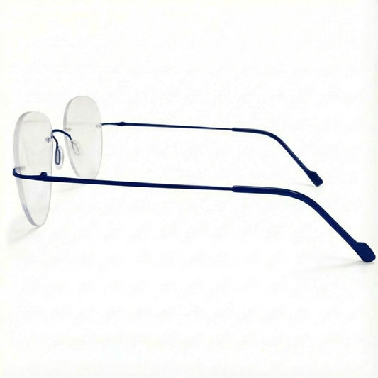 Blue Rimless Aviator BlueBlock Screen Glasses for Unisex E05-0003-12