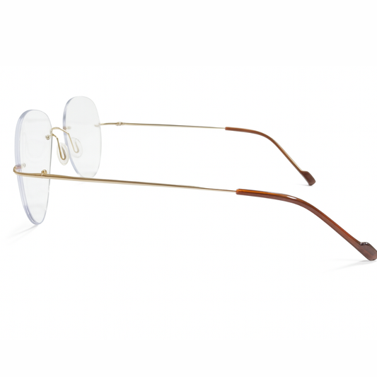Golden Rimless Aviator Frame for Unisex E05-0003-5