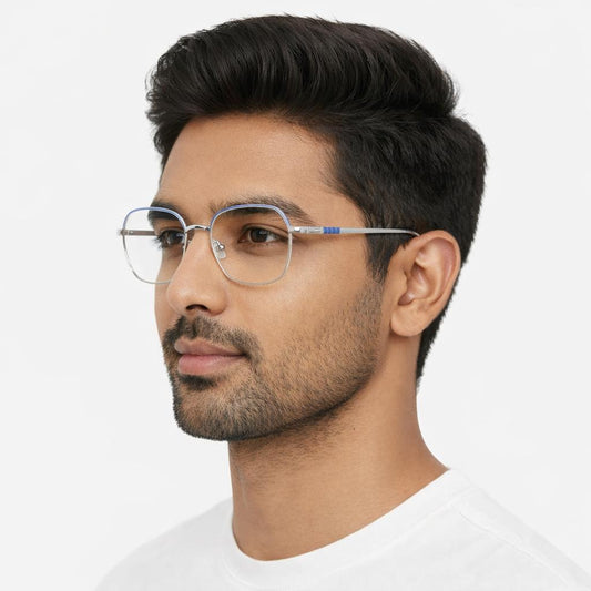 Blue Geometric Medium Frame for Unisex E05-0019-2