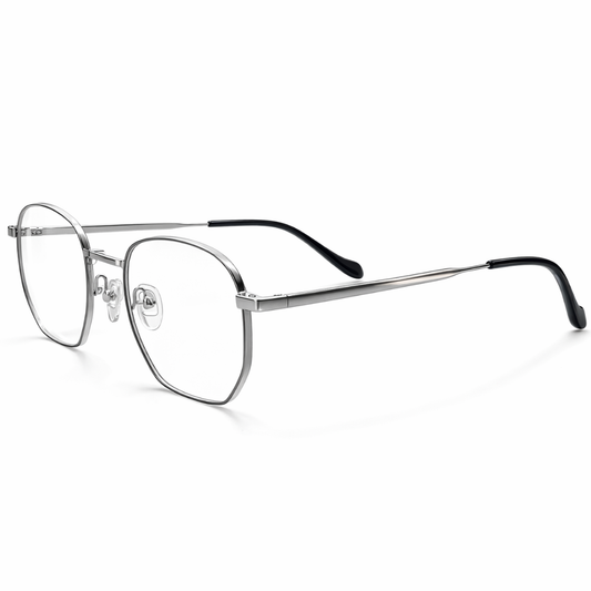 Silver Geometric prescription eyeglasses Frame for Unisex E05-0014-2