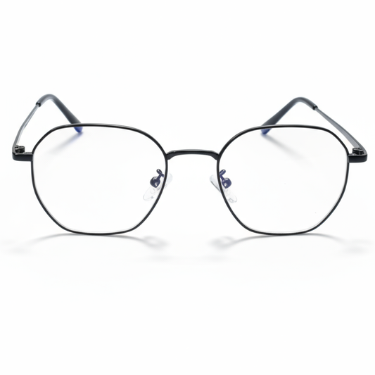 Black Geometric BlueBlock Screen Glasses for Unisex E05-0007-1