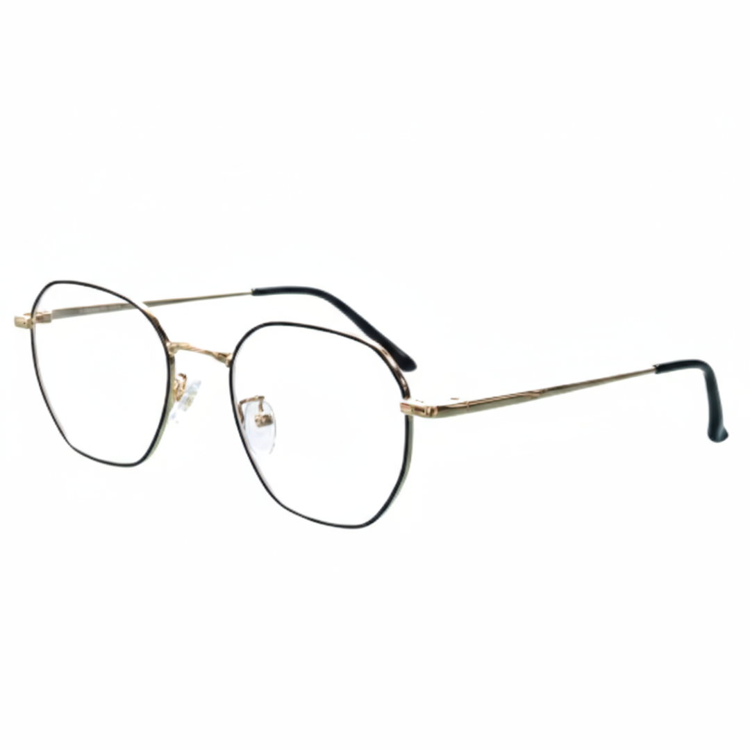 Black Golden Geometric BlueBlock Screen Glasses for Unisex E05-0007-7