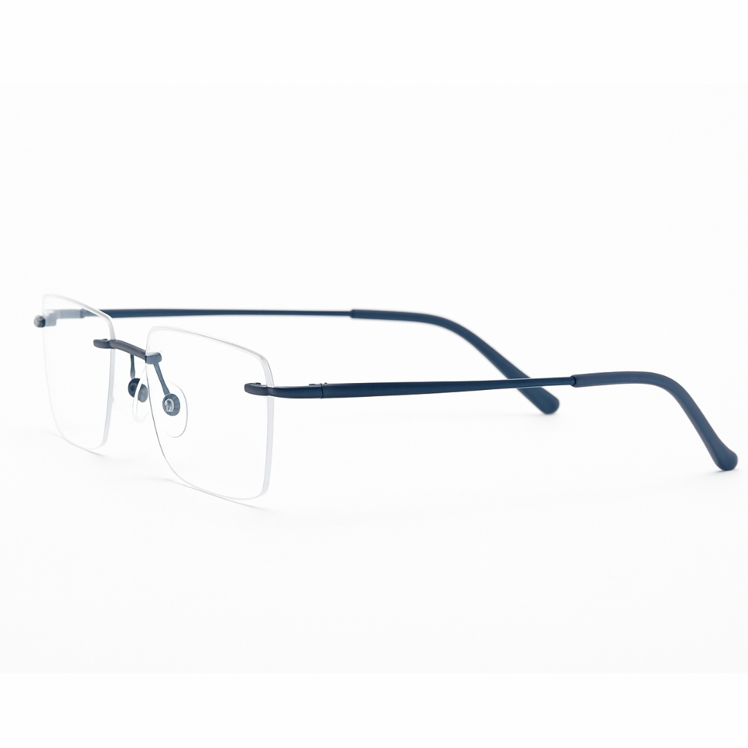 Blue Rimless Rectangle BlueBlock Screen Glasses for Unisex E05-0003-4