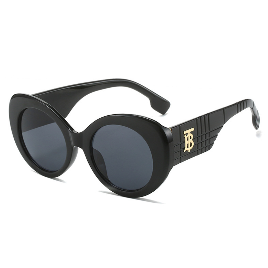 Eyedigo- Smoke Grey x Black Oversized round sunglasses - E09-0026 1