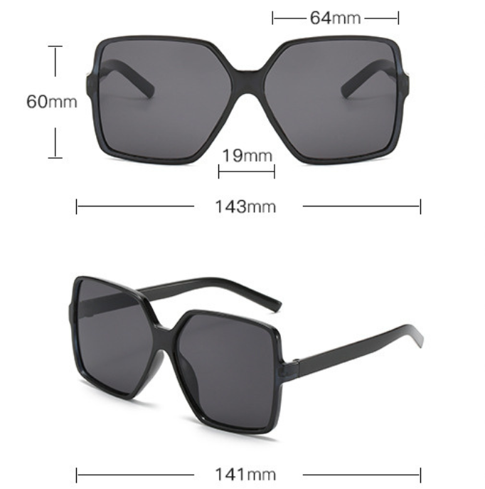 EyedigoBlack X BlackElegant Oversized Square sunglasses - E09-0038 1-back