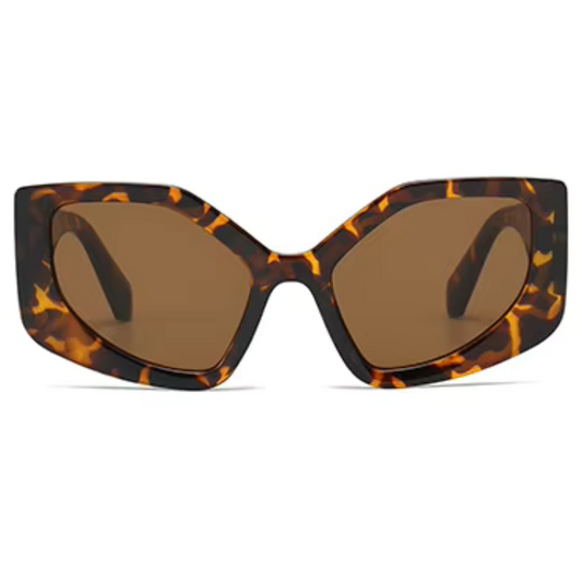 EyedigoBrown X HawksbillLeopardOversized geometric sunglasses-Oversize- E09-0034 5-side