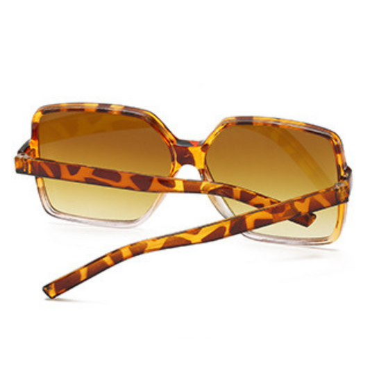 EyedigoGradient Brown X LeopardElegant Oversized Square sunglasses - E09-0038 4-side
