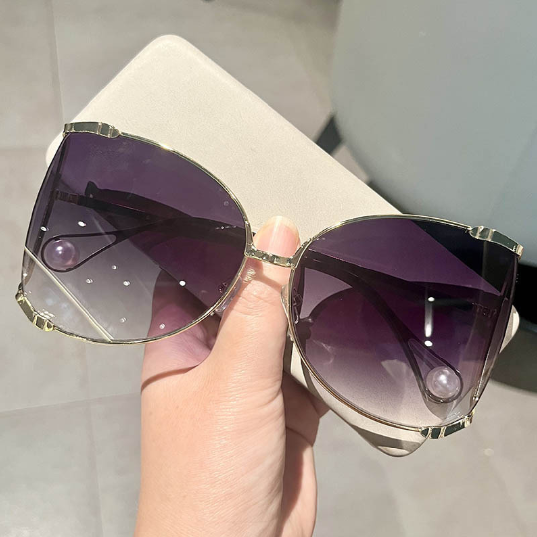 EyedigoGradient Purple X Metal goldenDramatic Geometric Butterfly sunglasses- E09-0039 1-front