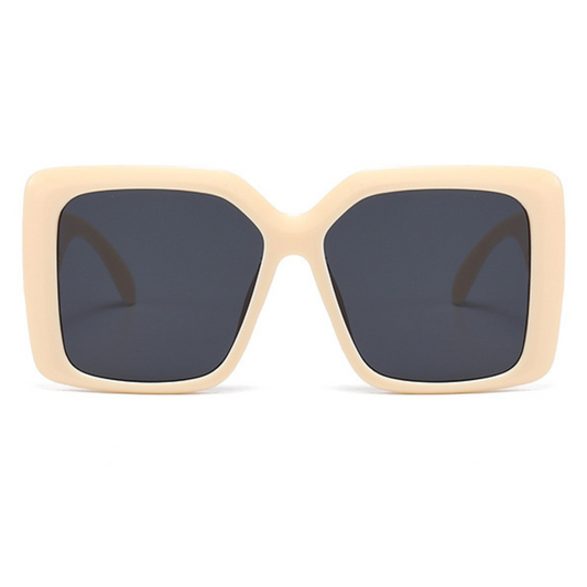 Eyedigo Grey X BeigeOversized square sunglasses-Oversize - E09-0031 8-side