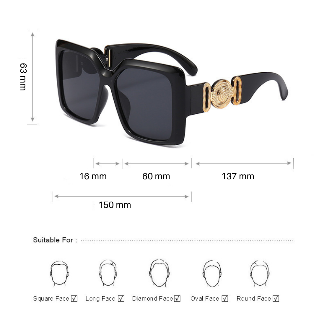 EyedigoBlack X OrangeOversized square sunglasses-Oversize - E09-0031 9-front