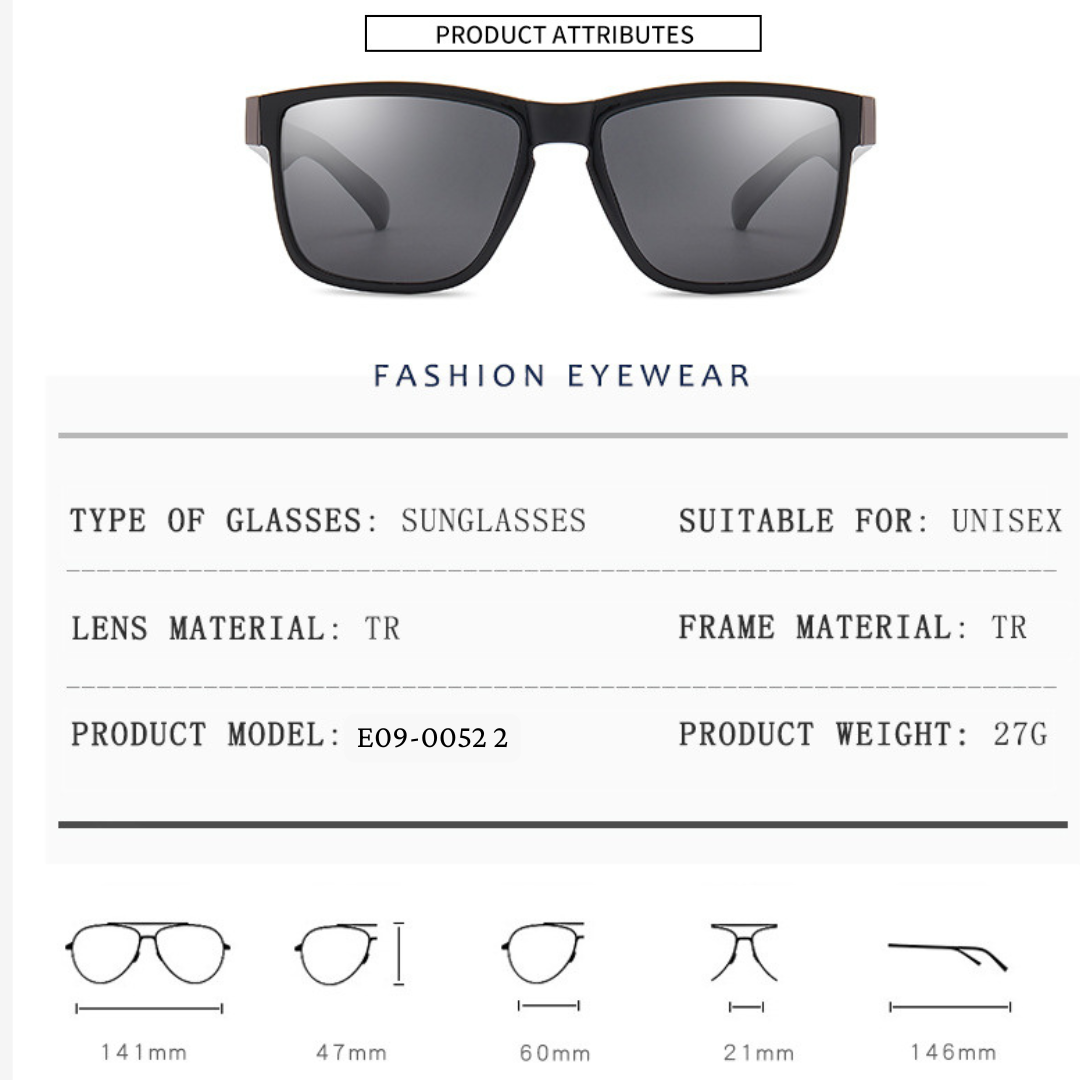 EyedigoGrey X BlackWhiteWayfarer stylish goggles- E09-0052 1-side