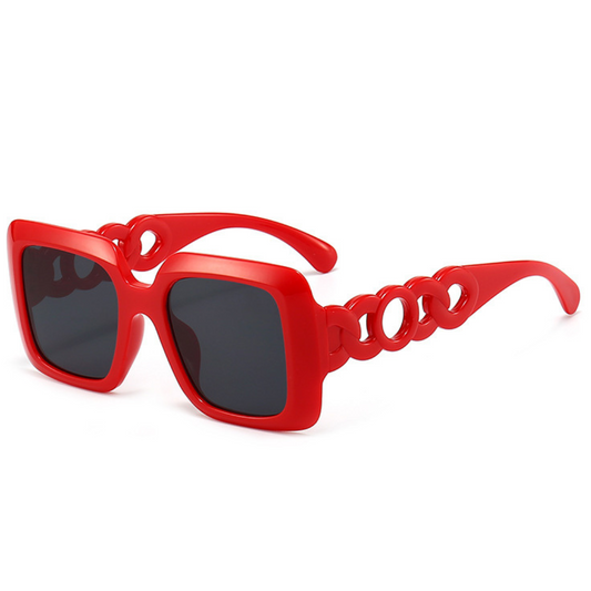 EyedigoGrey X RedOversized square sunglasses-Oversize - E09-0029 2-front