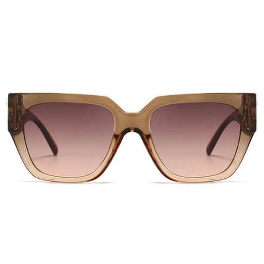 EyedigoLight Brown X Light BrownOversized square sunglasses-Oversize - E09-0027 3-side