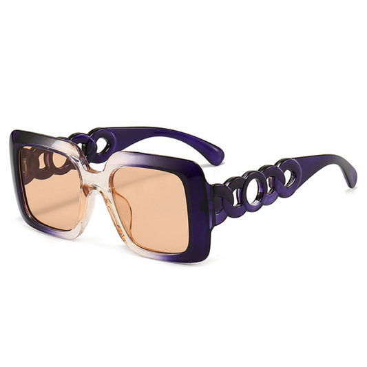 Eyedigo Light Brown X PurpleOversized square sunglasses-Oversize - E09-0029 9-front