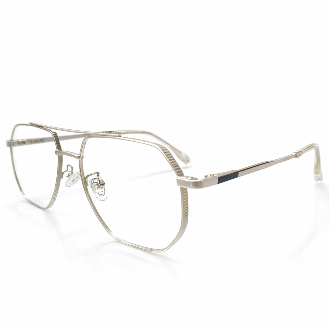 Silver Geometric Large Frame for Unisex E05-0024-11