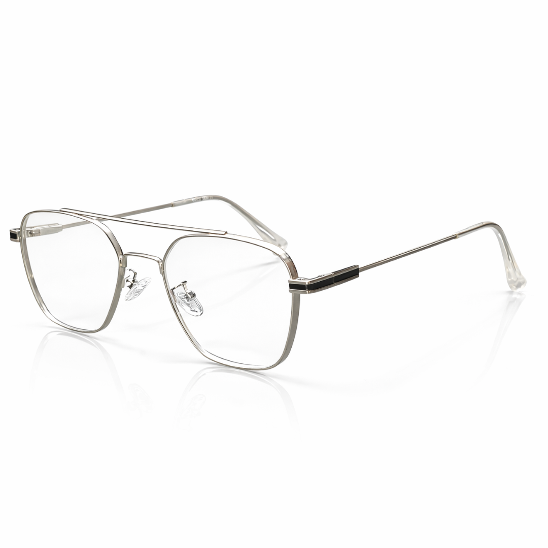 Silver Rectangle Large Frame for Unisex E05-0016-11