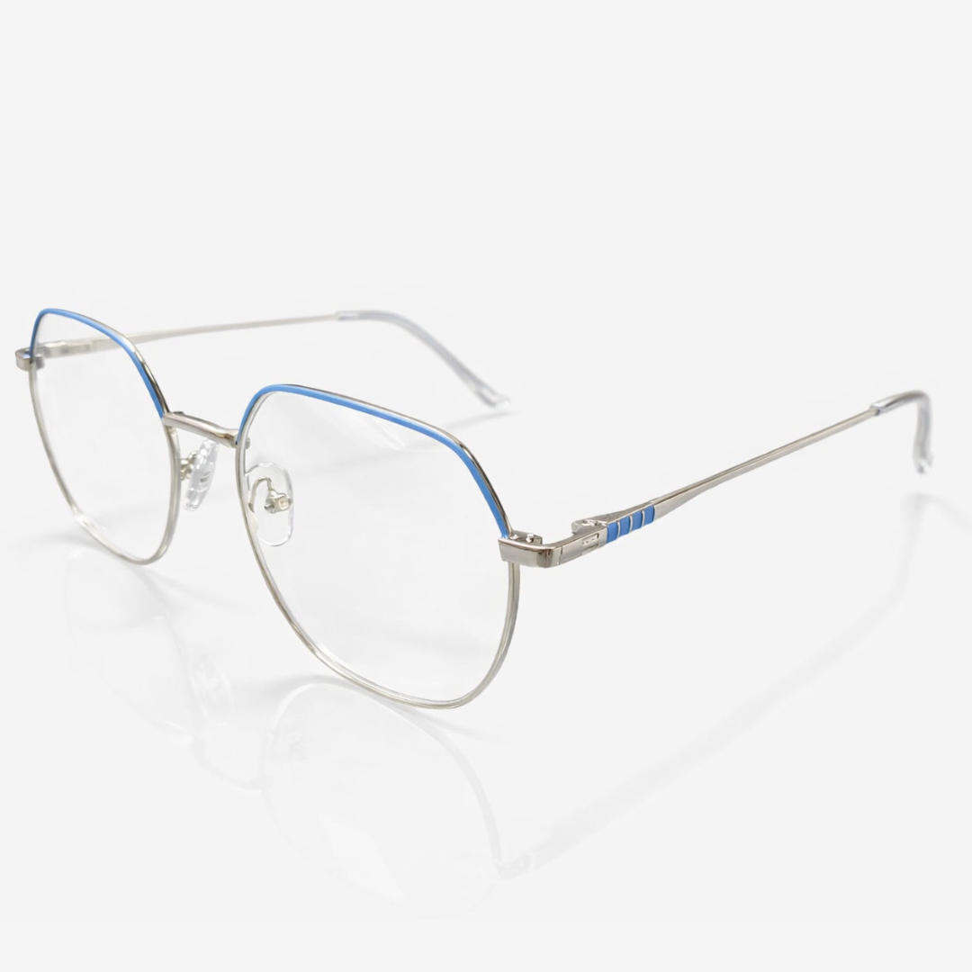 Blue Geometric Medium Frame for Unisex E05-0019-2