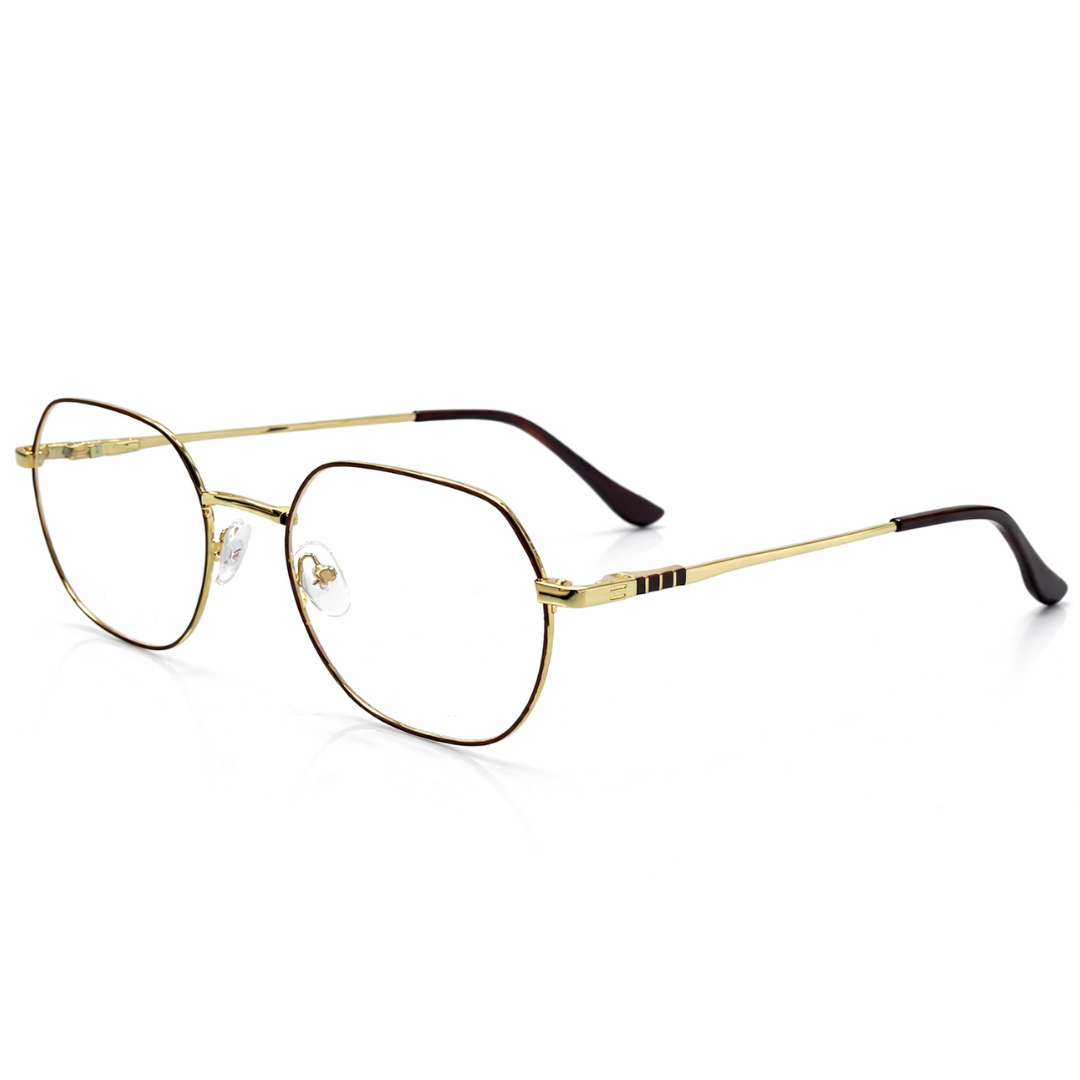 Black Golden Geometric Medium Frame for Unisex E05-0019-6