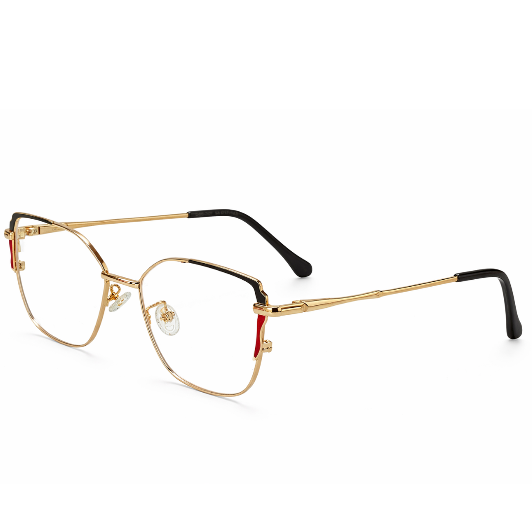 CateyeGolden Red Oval Large Frame for Women E05-0022-14