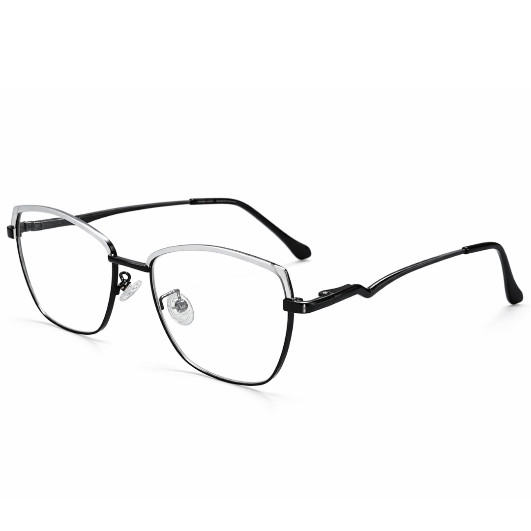 CateyeBlack Grey Oval Medium BlueBlock Screen Glasses for Women E05-0022-8