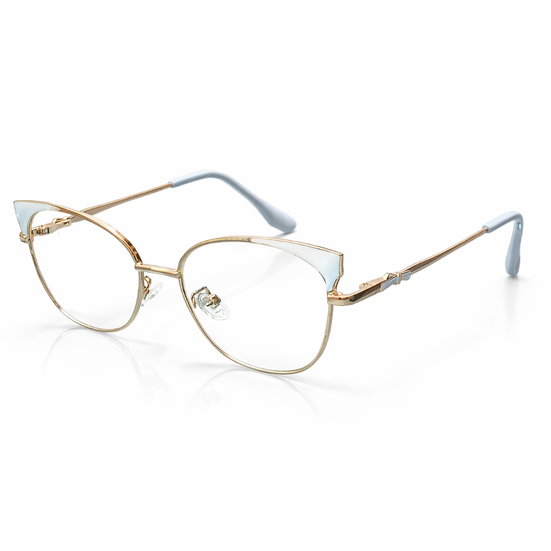 CateyeGolden White Oval Large Frame for Women E05-0022-2