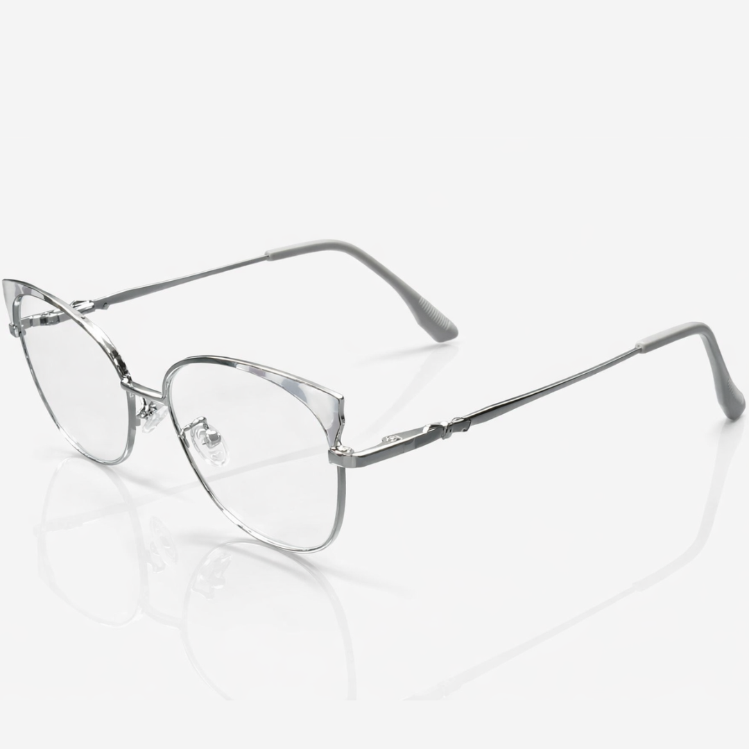 CateyeSilver white Oval Large Frame for Women E05-0022-4