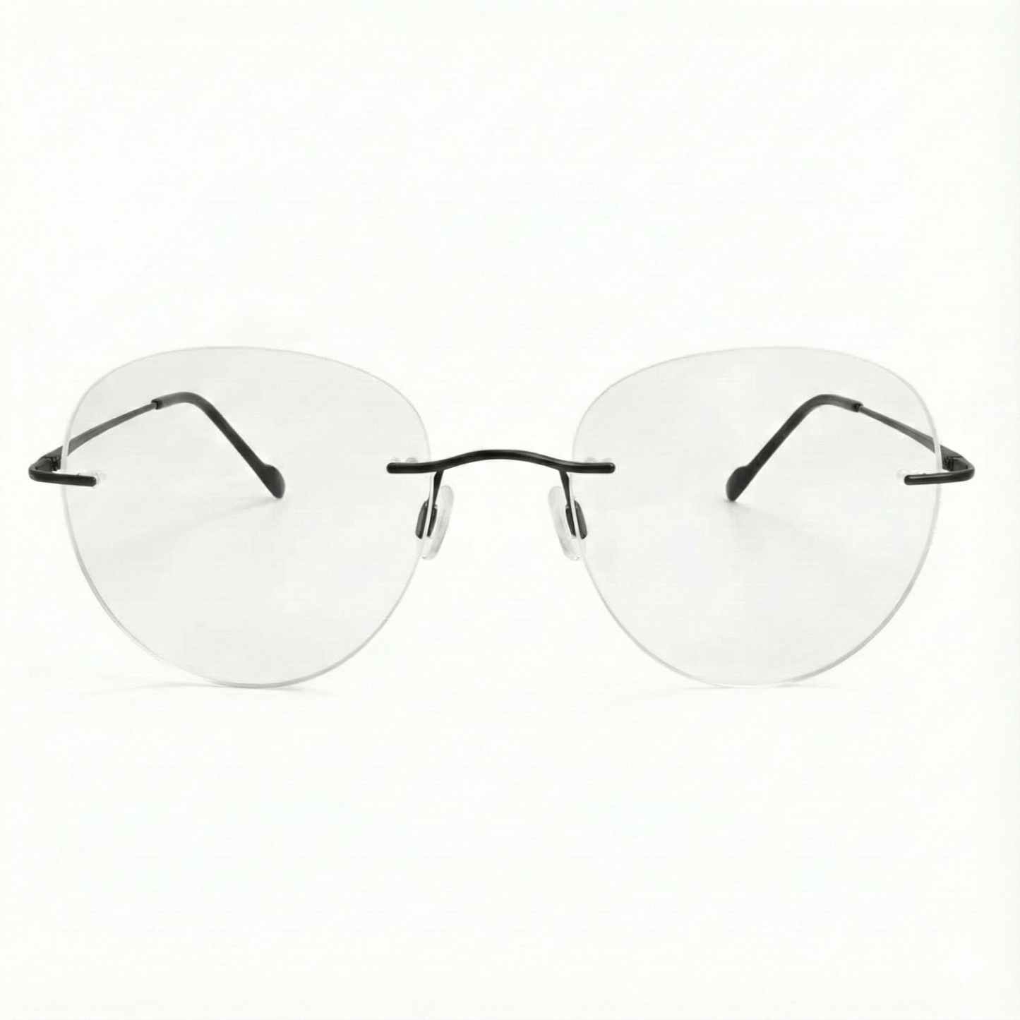 Black Rimless Round BlueBlock Screen Glasses for Unisex E05-0003-9