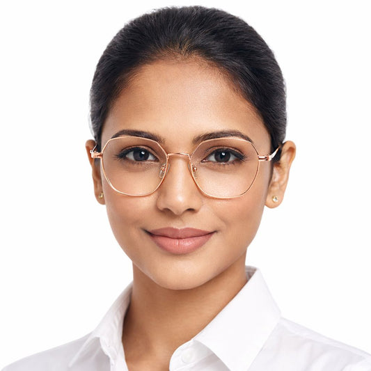 Rose Gold Geometric Medium Frame for Unisex E05-0019-4
