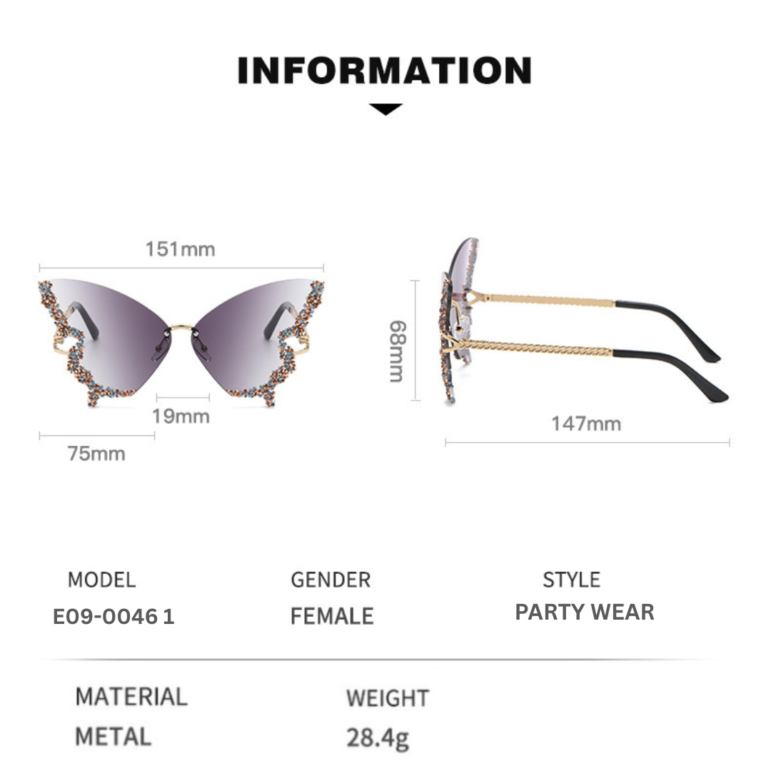 Eyedigo Gradient Light Purple X Metal Golden Geometric Stylish Sunglasses for Women (Model E09-0046 6)