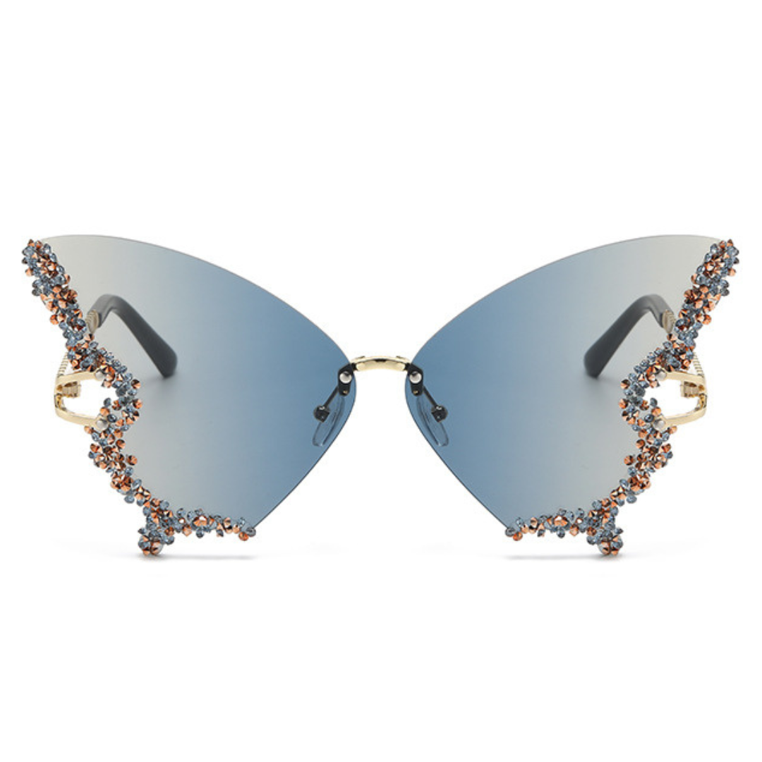 Eyedigo Gradient Grey X Metal Golden Geometric Sunglasses for Women (Model E09-0046 2)