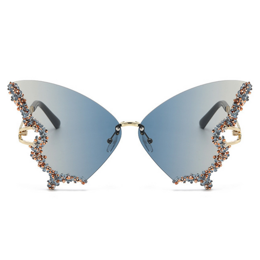 Eyedigo Gradient Grey X Metal Golden Geometric Sunglasses for Women (Model E09-0046 2)