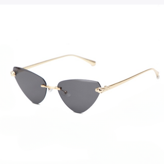 Eyedigo Light Grey X Metal Golden Cat-Eye Sunglasses for Women (Model E09-0043 1)