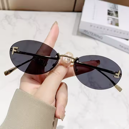 Eyedigo Black X Metal Golden Geometric Stylish Sunglasses for Women (Model E09-0047 4)