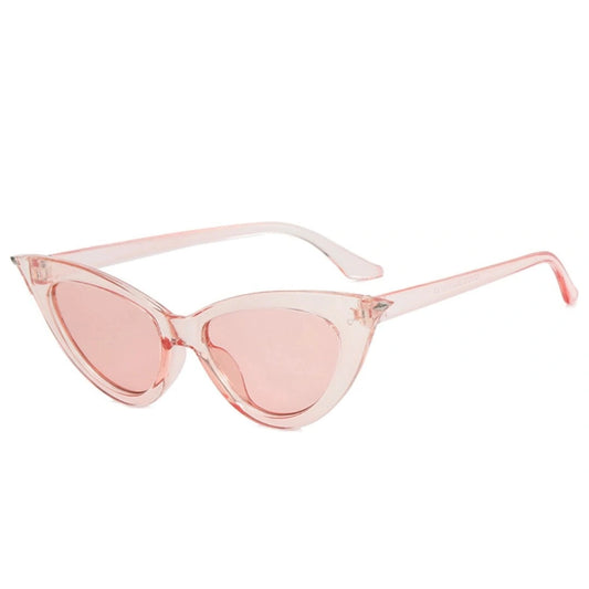 Eyedigo pink X transparent pink cat-eye stylish sunglasses.