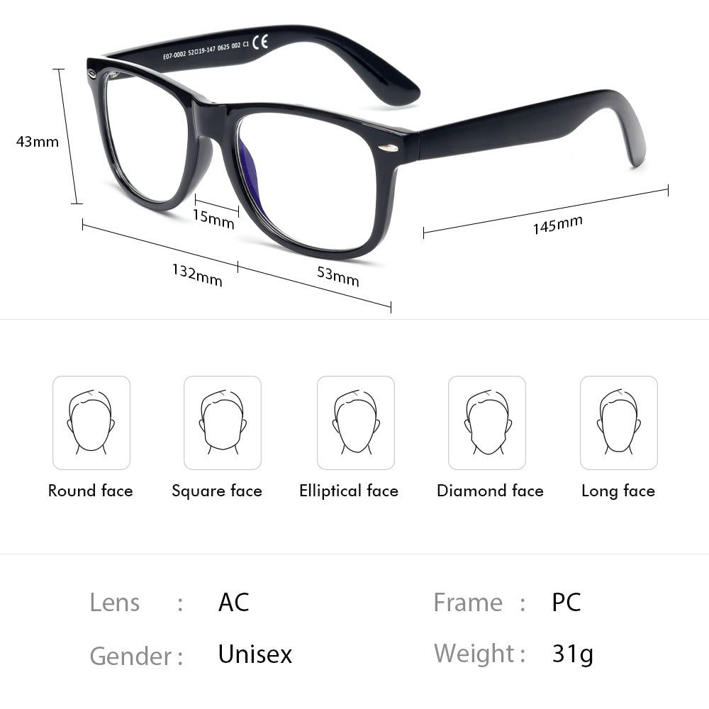 Eyedigo Blue Cut lenses X Shiny blackBlue Cut Computer Glasses - E08-0055 1