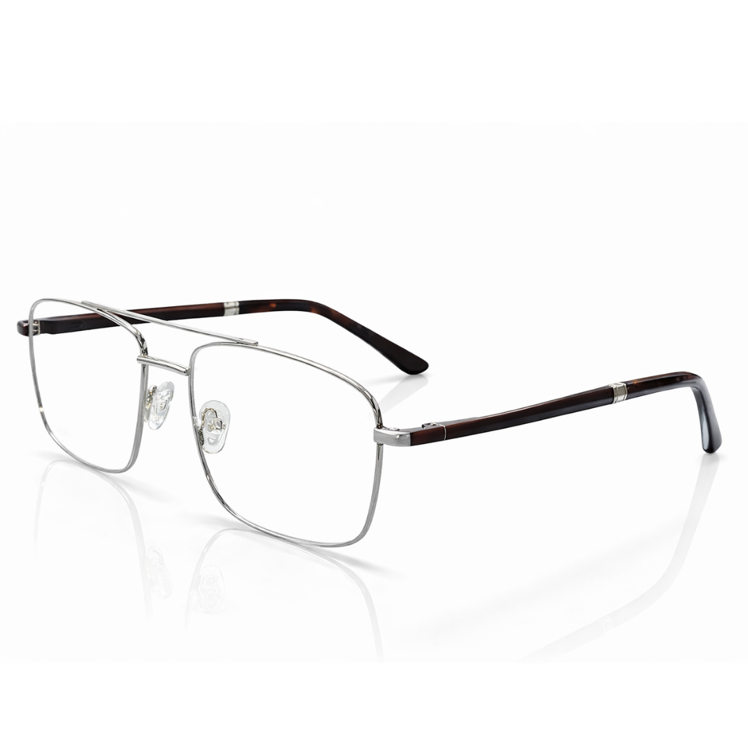 Silver Square Large BlueBlock Screen Glasses for Unisex E05-0016-7
