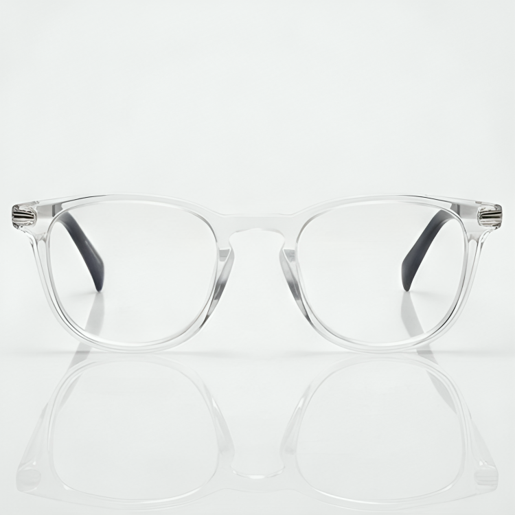 Transparent Silver Rectangle BlueBlock Screen Glasses for Unisex E05-0011-4