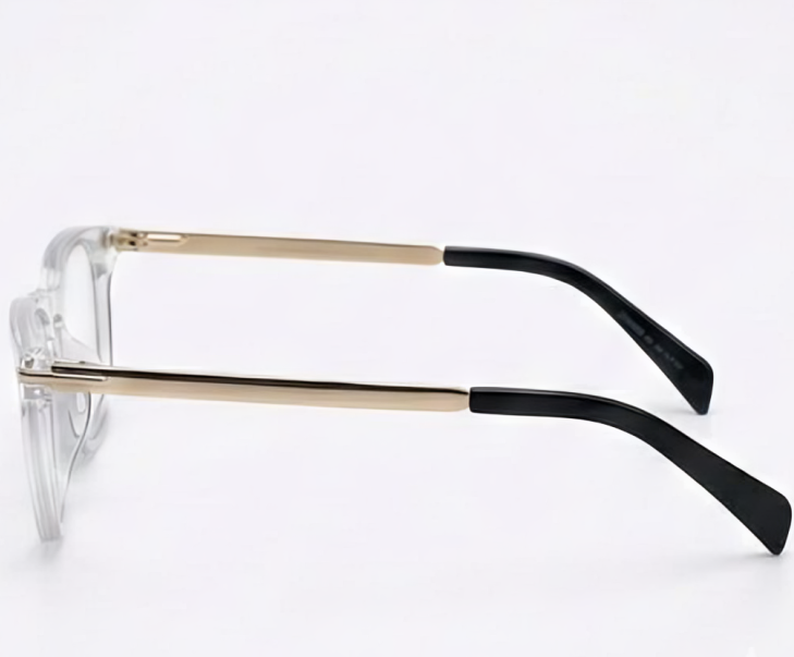 Transparent Gold Rectangle BlueBlock Screen Glasses for Unisex E05-0011-3