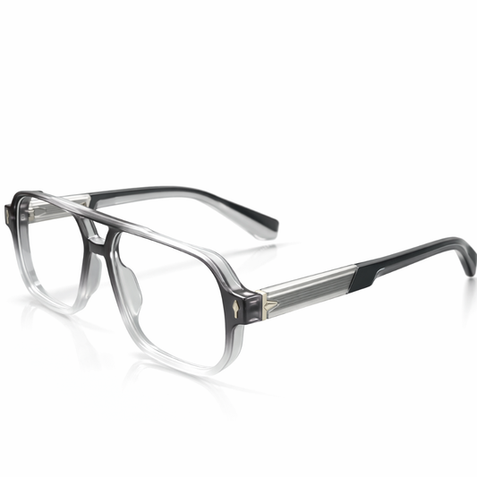 Clear Black Rectangle Large Frame for Unisex E05-0024-6