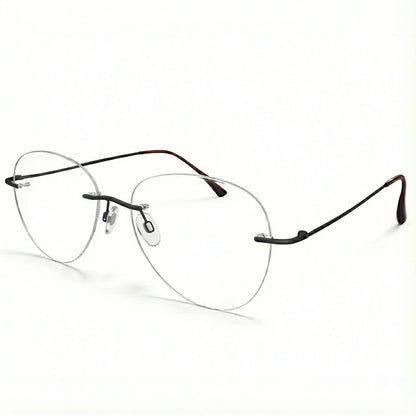 Black Rimless Aviator BlueBlock Screen Glasses for Unisex E05-0003-10