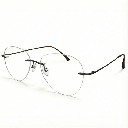 Black Rimless Aviator BlueBlock Screen Glasses for Unisex E05-0003-10