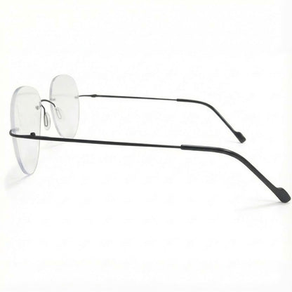 Black Rimless Aviator Frame for Unisex E05-0003-10