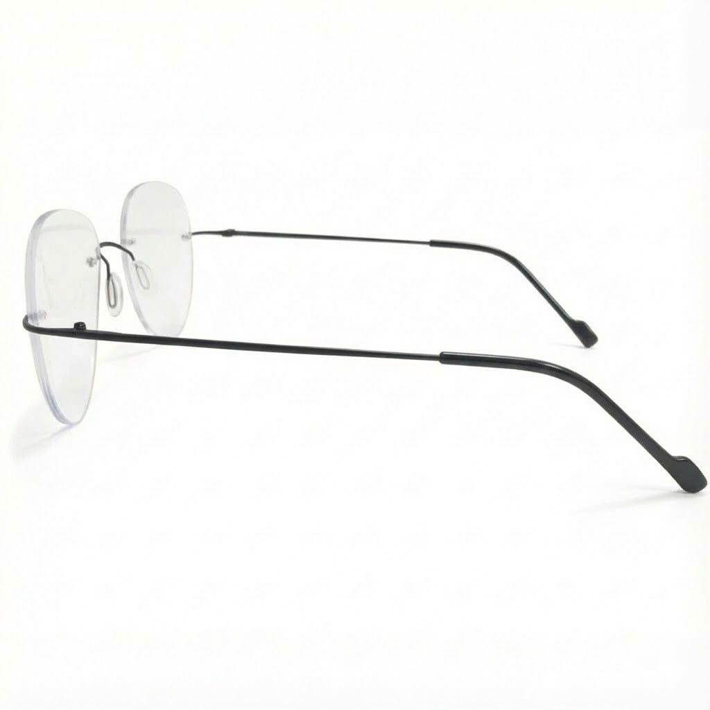 Black Rimless Aviator BlueBlock Screen Glasses for Unisex E05-0003-10