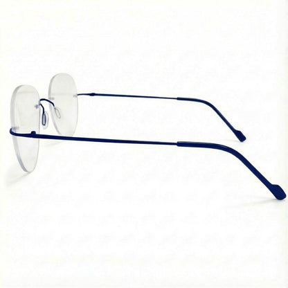 Blue Rimless Aviator BlueBlock Screen Glasses for Unisex E05-0003-12