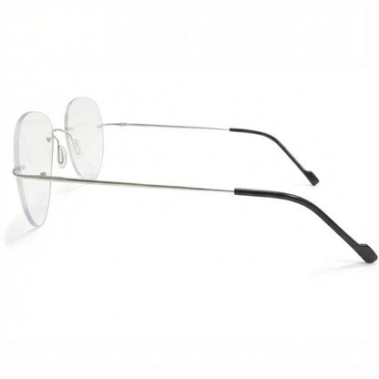 Silver Rimless Aviator BlueBlock Screen Glasses for Unisex E05-0003-7