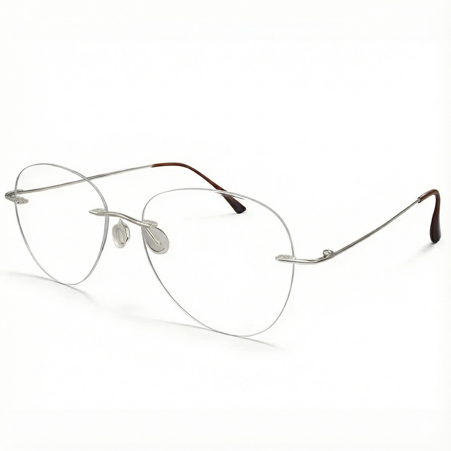 Silver Rimless Aviator BlueBlock Screen Glasses for Unisex E05-0003-7