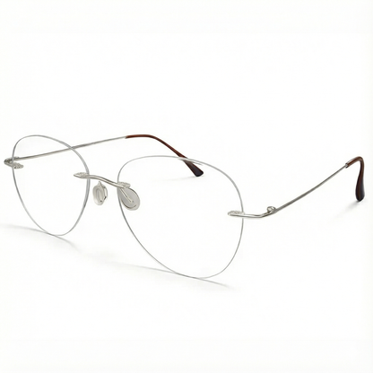 Silver Rimless Aviator BlueBlock Screen Glasses for Unisex E05-0003-7