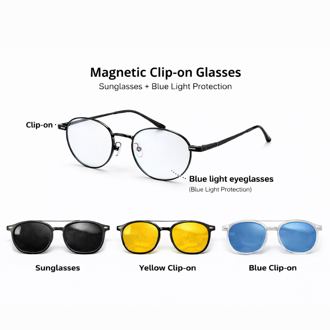 Clip-onBlack Round Small Frame for Unisex E05-0027-1