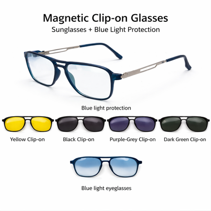 Clip-onBlue Square Medium Frame for Unisex E05-0027-4