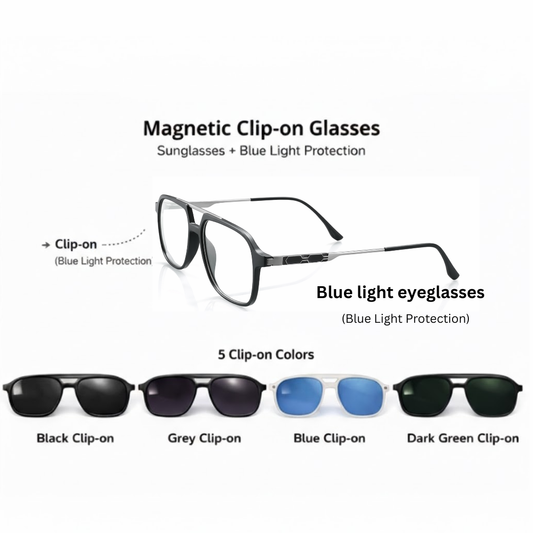Clip-onBlack Square Large Frame for Unisex E05-0027-3